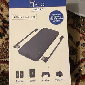 Halo 10000 AC battery/recharges all USB-C and USB-A devices 
WR9